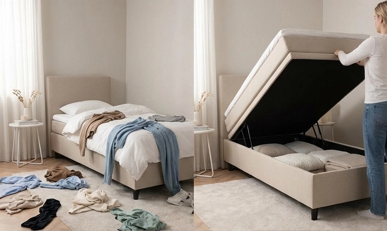 1-persoons boxspring met opbergruimte