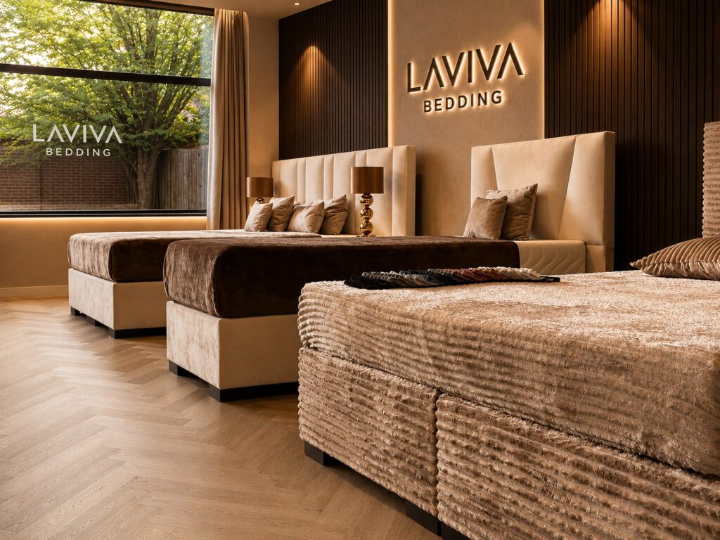 Luxe boxsprings in de Laviva Bedding showroom
