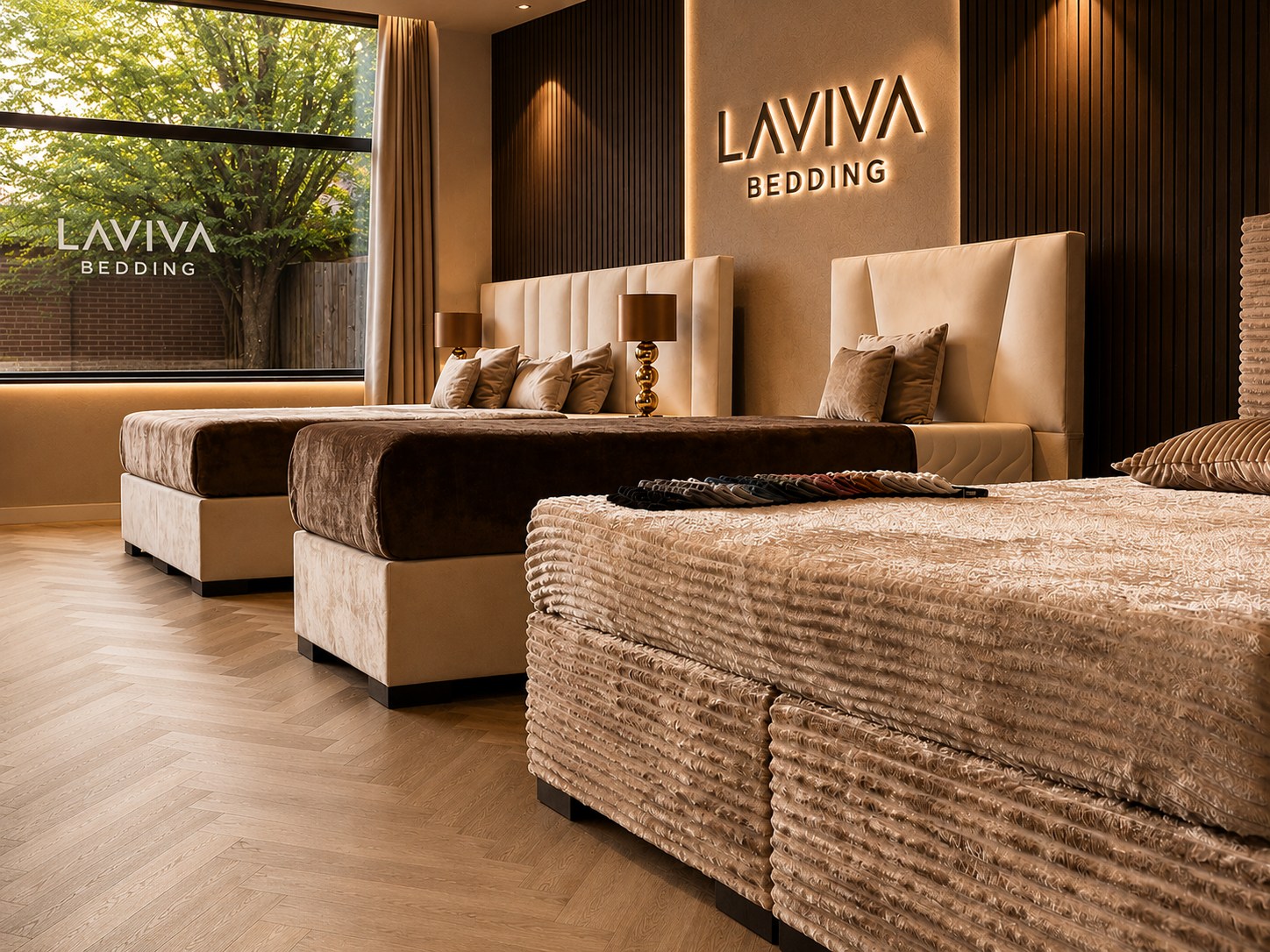Luxe boxsprings in Laviva Bedding showroom
