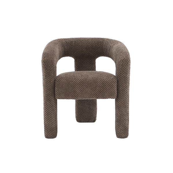 Almelo Japandi bouclé stoel taupe bij Laviva Bedding