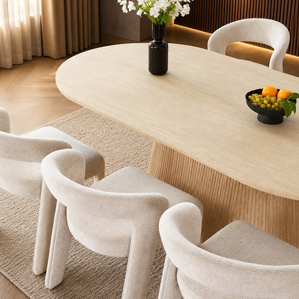 Detail van Mila Eettafel Sintered Stone Travertin Look 180cm bij Laviva Bedding