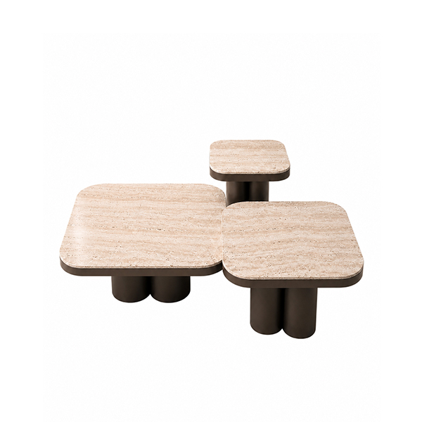 Bussalt Beige Travertine 3 in 1 Salontafel bij Laviva Bedding