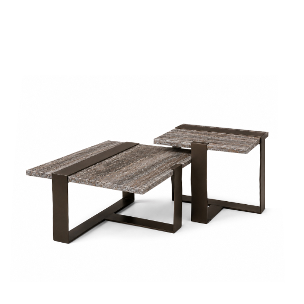 Fabe Grey Travertine 2 in 1 Salontafel bij Laviva Bedding