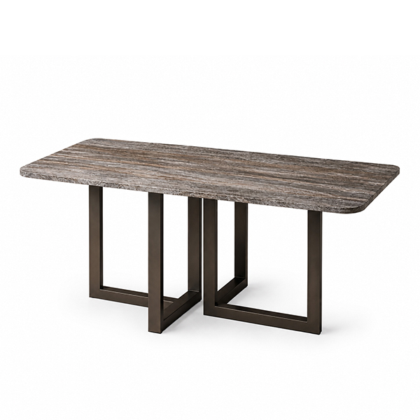 Fabe Grey Travertine Eettafel bij Laviva Bedding
