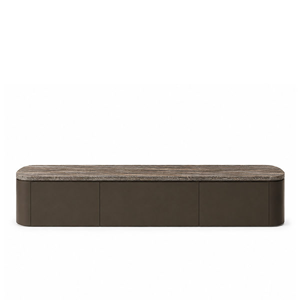 Fabe Grey Travertine TV-Meubel Laag bij Laviva Bedding