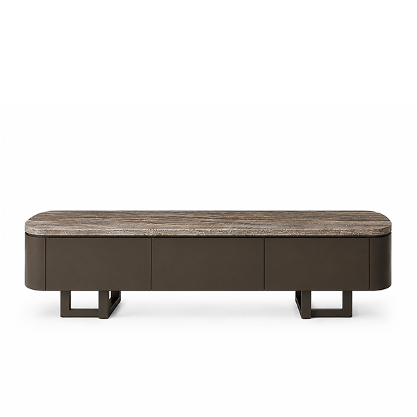 Fabe Grey Travertine TV-Meubel Hoog bij Laviva Bedding