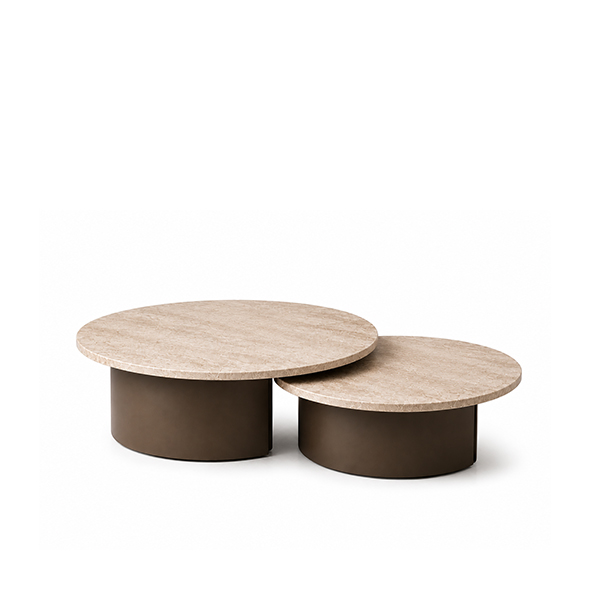 Milo Beige Travertine 2 in 1 Salontafel bij Laviva Bedding